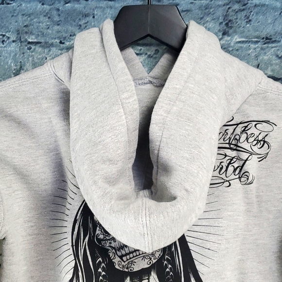 Iron Fist | Heartless World Goth Athleisure Gray Pullover Hooded Sweatshirt - Picture 3 of 9